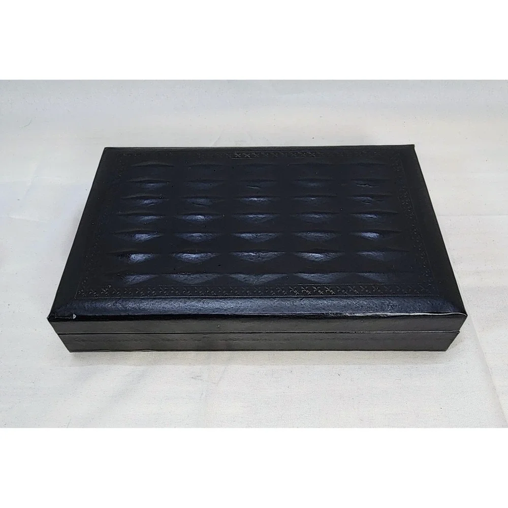 Vintage Swank Designer Philippe Velveteen Black/Red Jewelry Boxes Made in Sweden